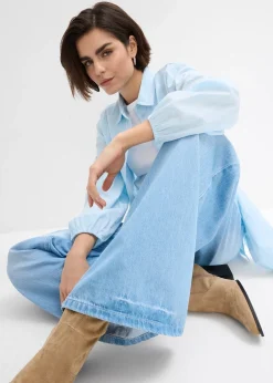 Jean large, taille haute et élastiquée