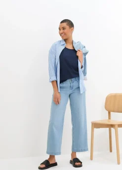 Jean large, taille haute et élastiquée