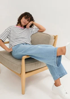 Jean large, taille haute et élastiquée