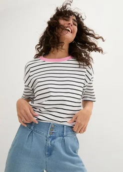 Jean large, taille haute et élastiquée