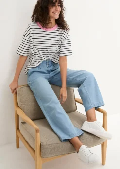 Jean large, taille haute et élastiquée