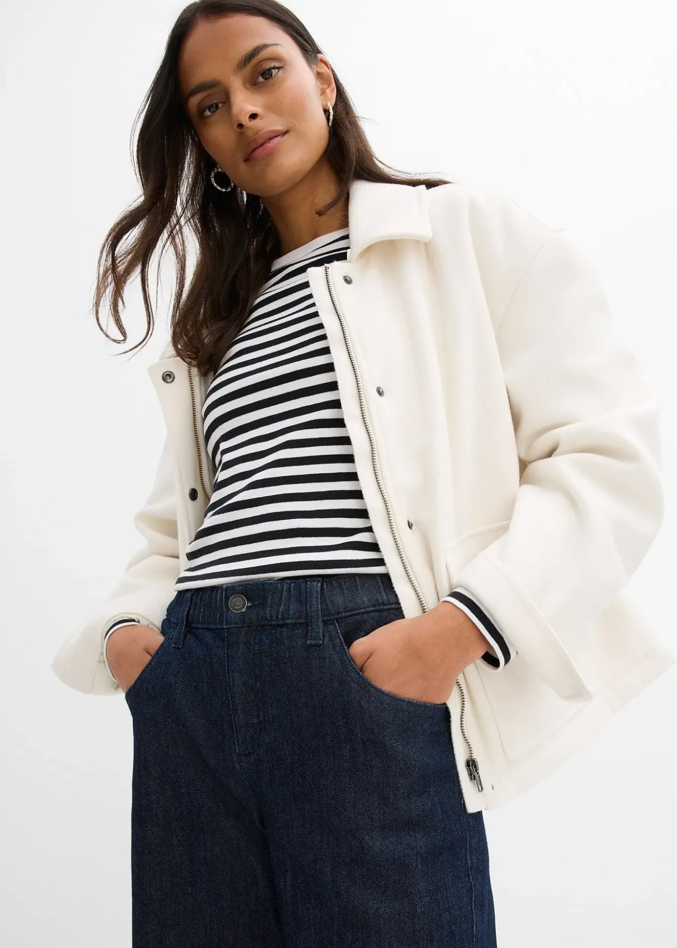 Jean large, taille haute et élastiquée