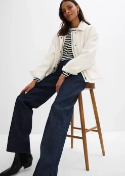 Jean large, taille haute et élastiquée