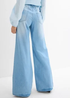 Jean large, taille haute et élastiquée