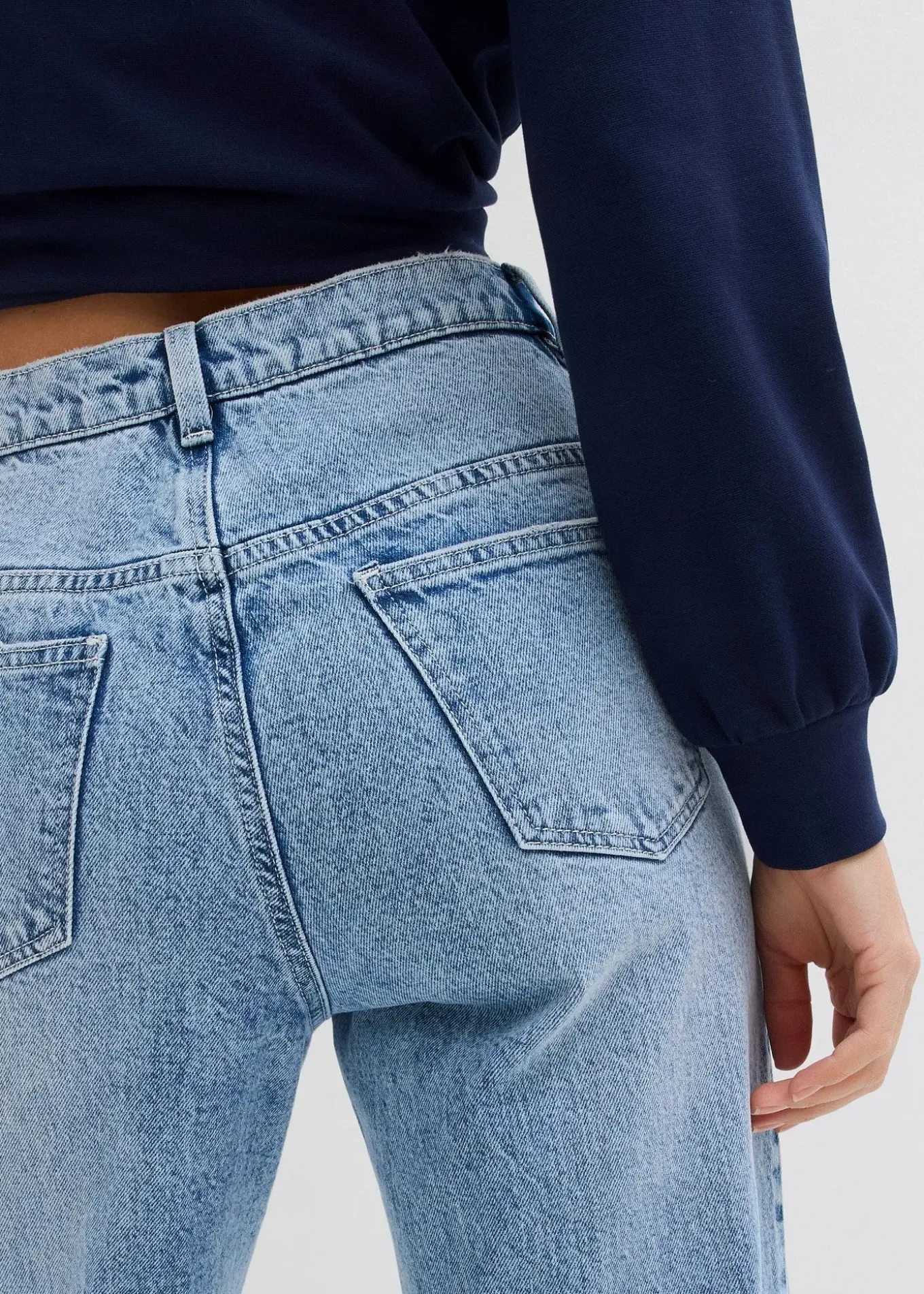 Jean large taille haute, longueur sol