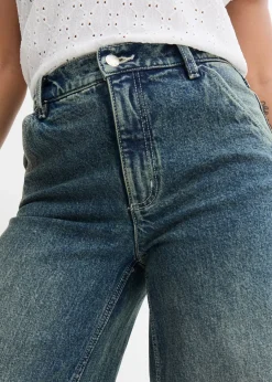 Jean large taille haute, peu extensible