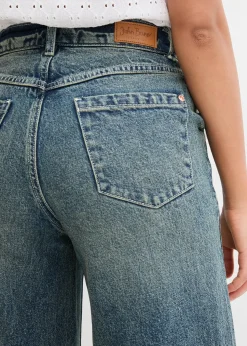 Jean large taille haute, peu extensible