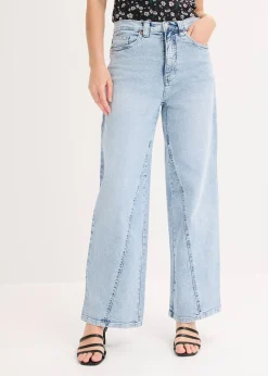 Jean large taille haute, peu extensible