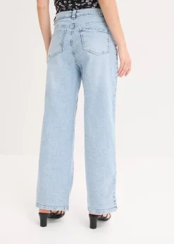 Jean large taille haute, peu extensible