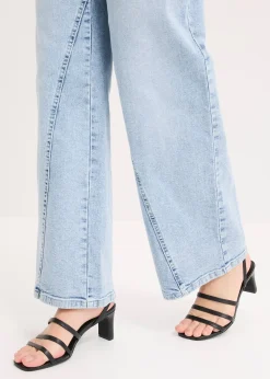 Jean large taille haute, peu extensible