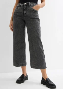 Jean large, taille haute, raccourci