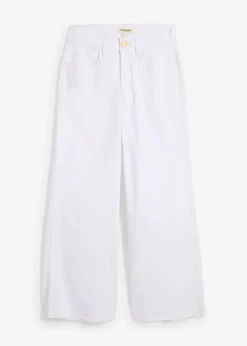 Jean large, taille haute, raccourci