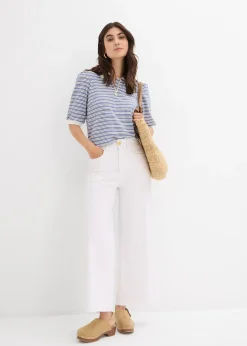 Jean large, taille haute, raccourci