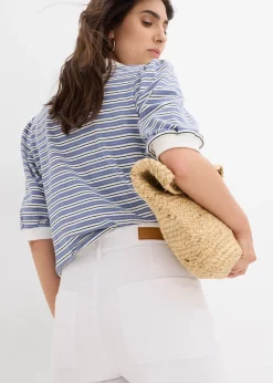 Jean large, taille haute, raccourci