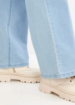 Jean large taille mi-haute, extensible