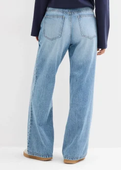 Jean large, taille mi-haute, en denim peu extensible