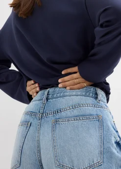 Jean large, taille mi-haute, en denim peu extensible