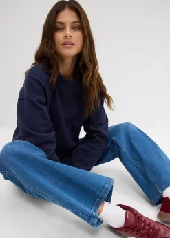 Jean large taille mi-haute