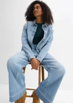 Jean large taille mi-haute