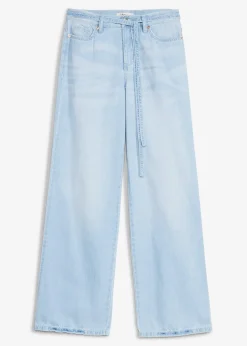 Jean large taille mi-haute avec ceinture