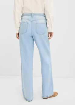 Jean large taille mi-haute avec ceinture