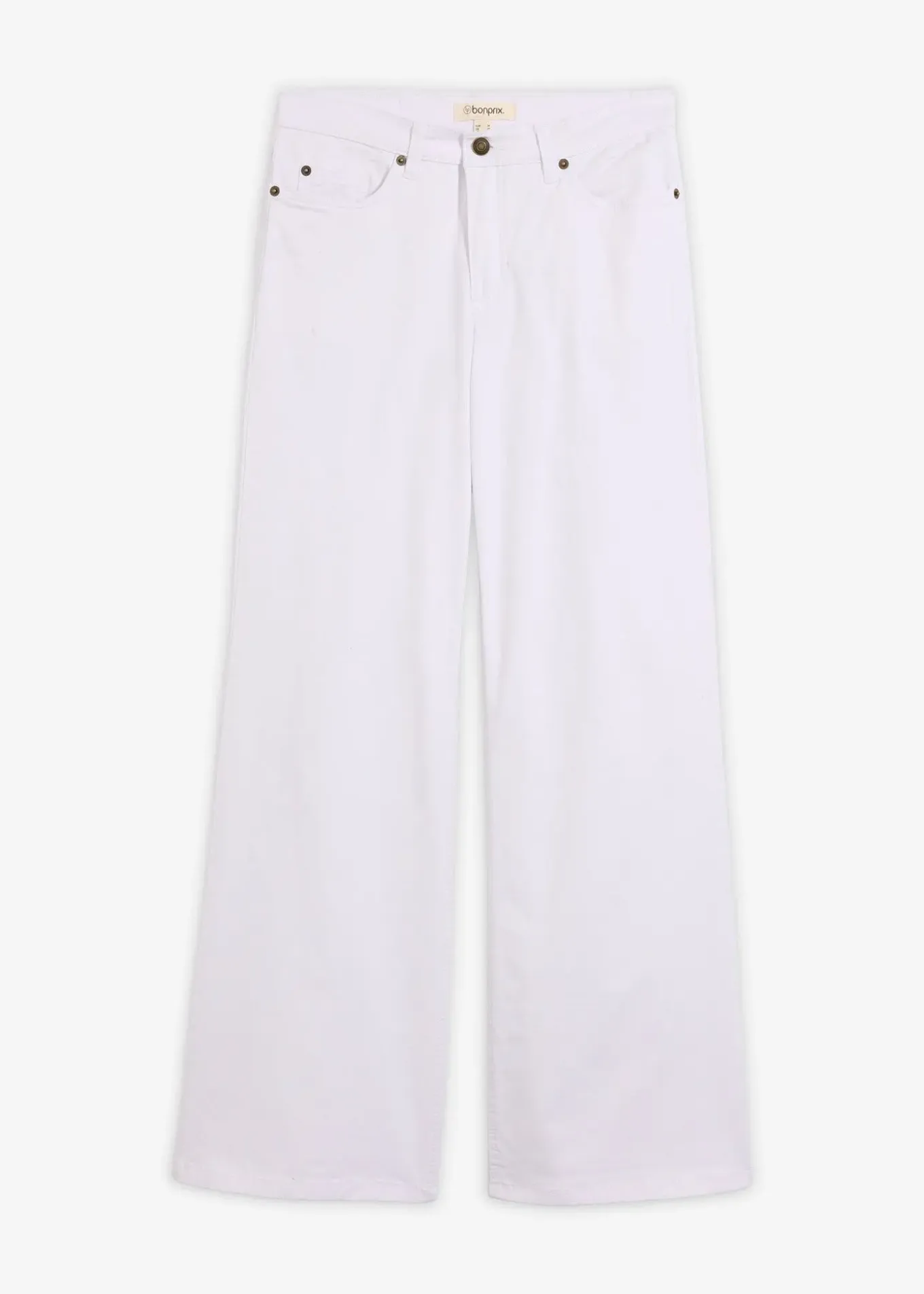 Jean large taille mi-haute, extensible