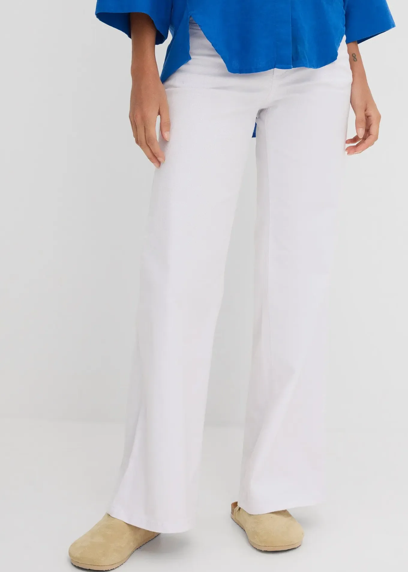 Jean large taille mi-haute, extensible