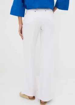 Jean large taille mi-haute, extensible