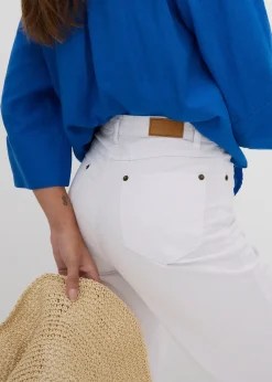 Jean large taille mi-haute, extensible