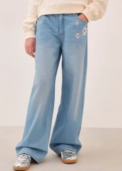 Jean large taille mi-haute