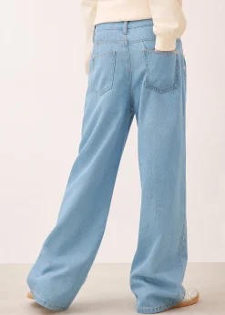 Jean large taille mi-haute