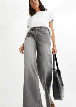 Jean large taille mi-haute, extensible