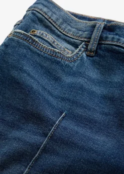 Jean large taille mi-haute, long