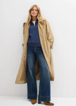 Jean large taille mi-haute, long