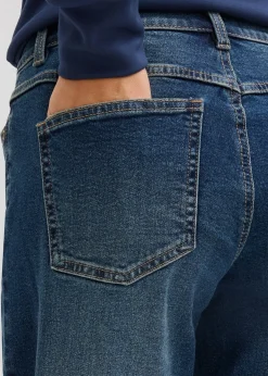 Jean large taille mi-haute, long