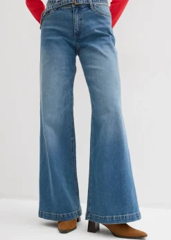 Jean large taille mi-haute, long