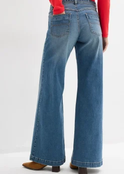 Jean large taille mi-haute, long