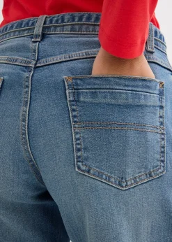 Jean large taille mi-haute, long