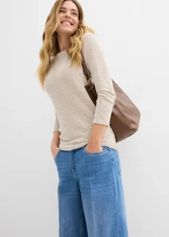 Jean large taille mi-haute