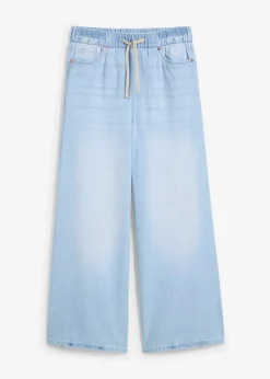 Jean large, taille mi-haute et élastiquée