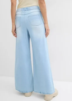 Jean large, taille mi-haute et élastiquée