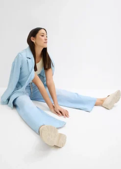 Jean large, taille mi-haute et élastiquée