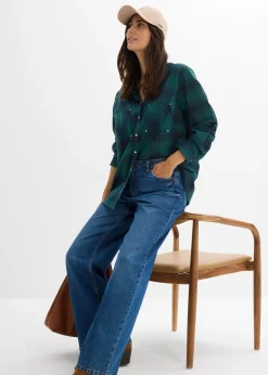 Jean large taille mi-haute