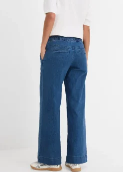 Jean large taille mi-haute, extensible