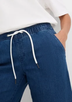 Jean large taille mi-haute, extensible