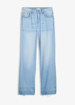 Jean large taille mi-haute, 100% coton