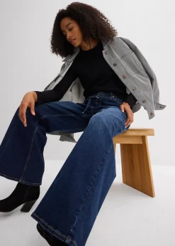 Jean large taille mi-haute