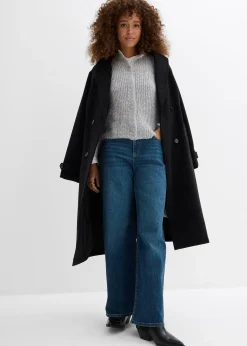 Jean large, taille mi-haute, avec strass