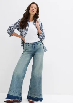 Jean large taille mi-haute