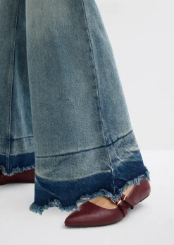 Jean large taille mi-haute